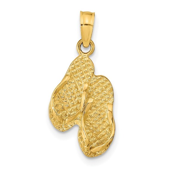 14k Yellow Gold ST. GEORGE ISLAND Reversible Flip Flops...